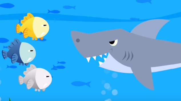  قصص اطفال قبل النوم عمر 3 سنوات : القرش و السمكات الثلاث