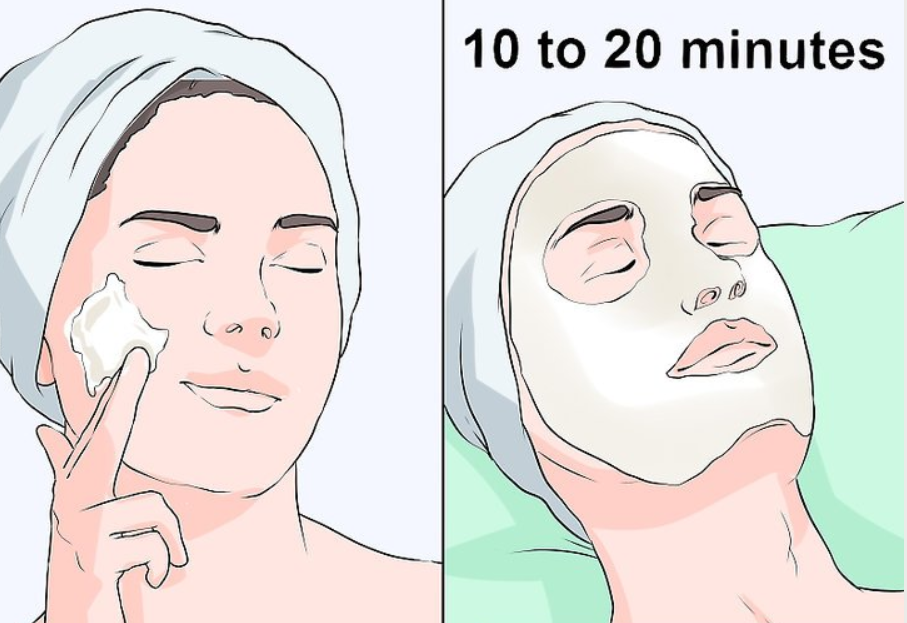 الطريقة الثالثة : تطبيق قناع الوجه - ضع القناع على وجهك واتركه حتى يجف