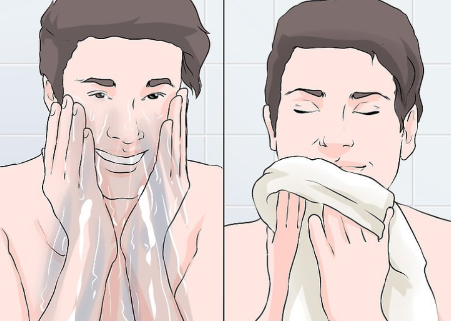 الطريقة الثالثة : تطبيق قناع الوجه - اغسل القناع بالماء واتركه حتى يجف