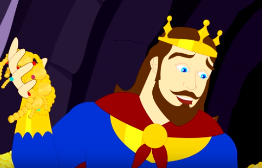 قصص اطفال مكتوبة هادفة مصورة : قصة الملك ميداس واللمسة الذهبية
