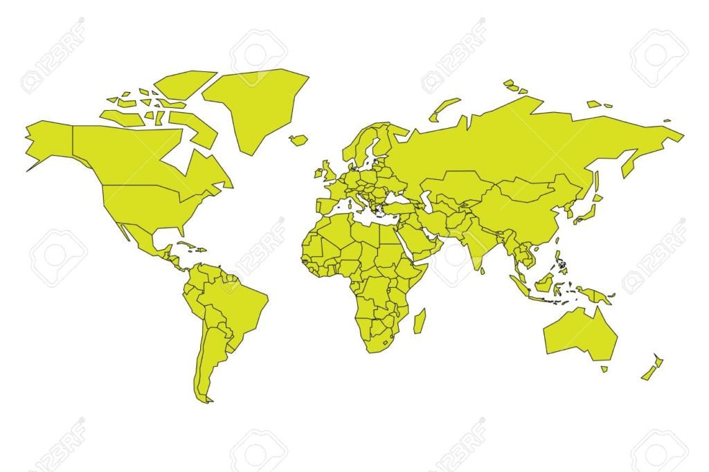 خريطة العالم صماء ملونة 5