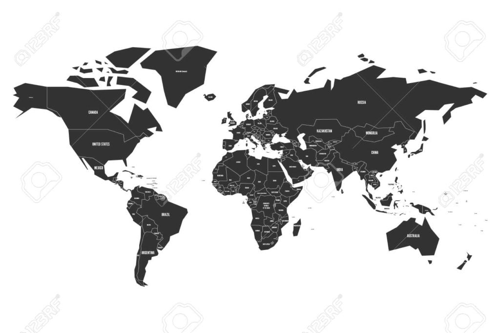 خريطة العالم صماء ملونة 6