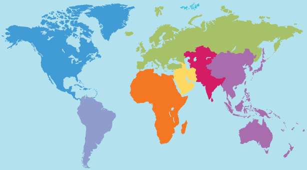 خريطة العالم صماء ملونة 8