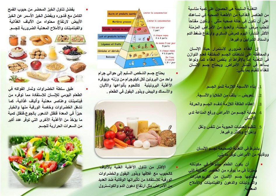 مطويات عن الغذاء الصحي 1