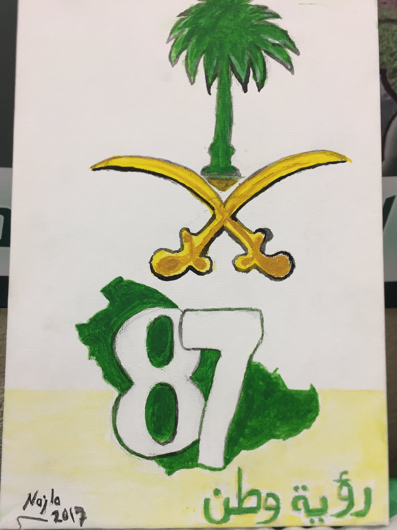 تلوين علم السعودية للاطفال موسوعة إقرأ ,رسمة عن الوطن سهلة جدا, رسم
