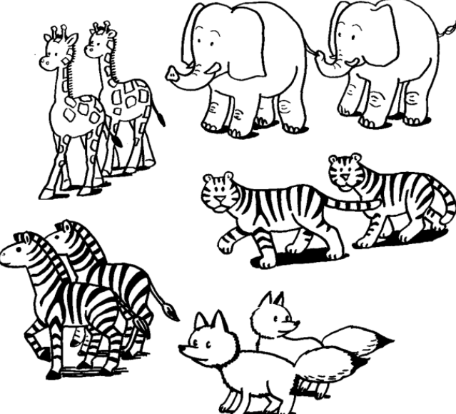 رسومات اطفال للتلوين حيوانات 3