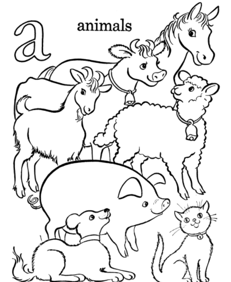 رسومات اطفال للتلوين حيوانات 4