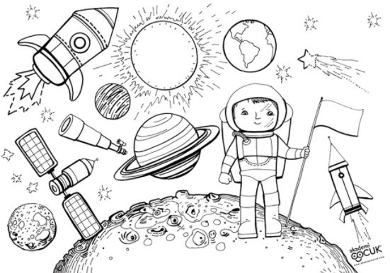 رسومات للتلوين عن الفضاء 5