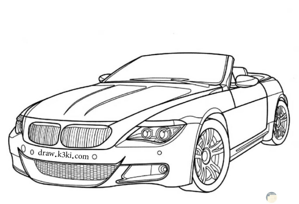 رسم سيارة للتلوين 1