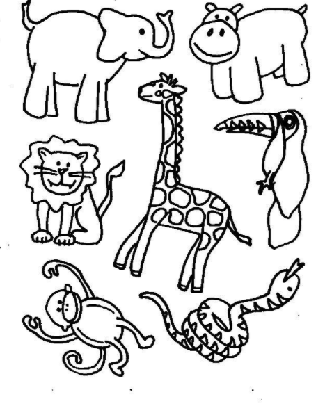  رسومات اطفال للتلوين حيوانات 1