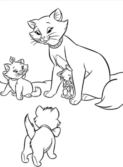 رسومات للتلوين قطط1