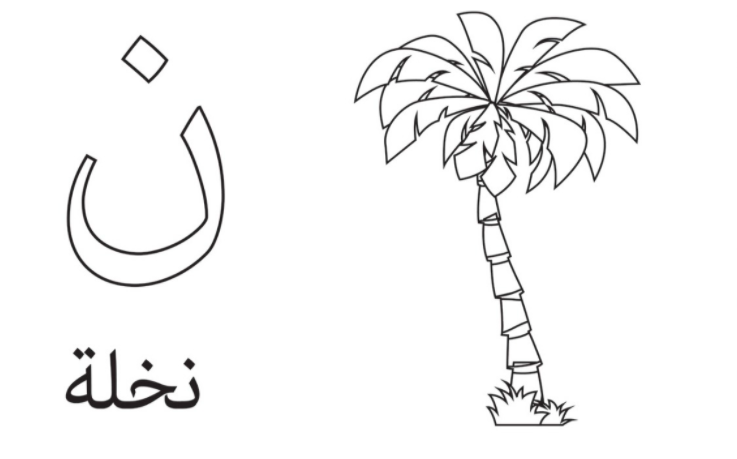 رسومات تلوين حروف الهجاء العربية - حروف للتلوين للاطفال للطباعة 2 