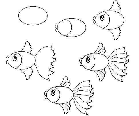 رسومات تلوين حوت - رسم سمكة 1
