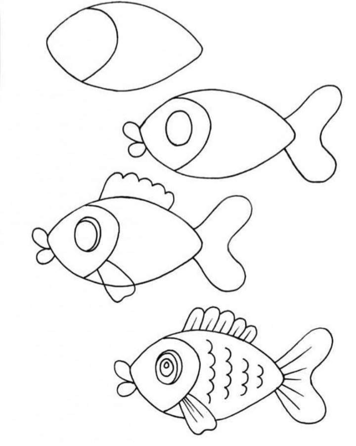 رسومات تلوين حوت - رسم سمكة 3