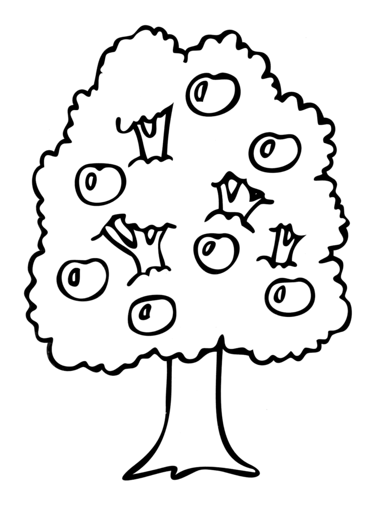  شجرة تفاح للتلوين 1