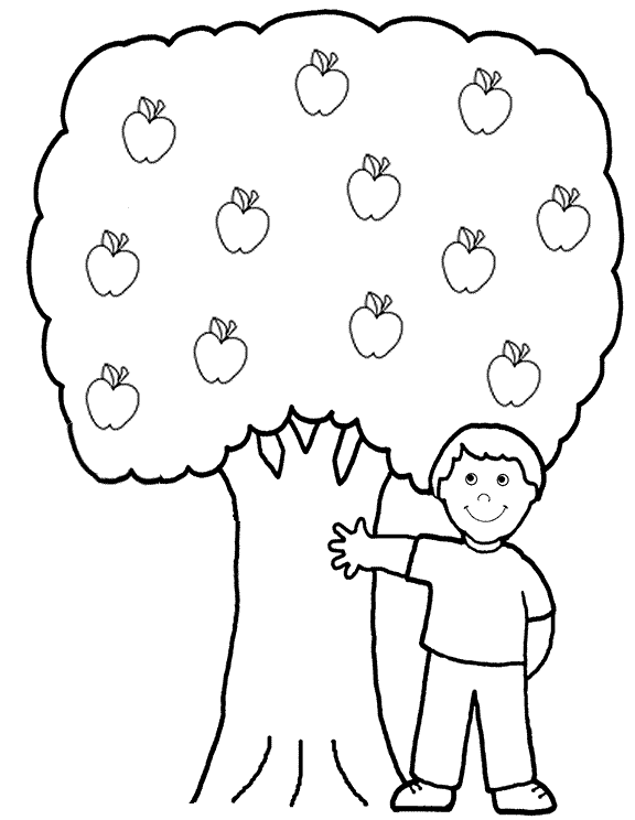 شجرة تفاح للتلوين 6
