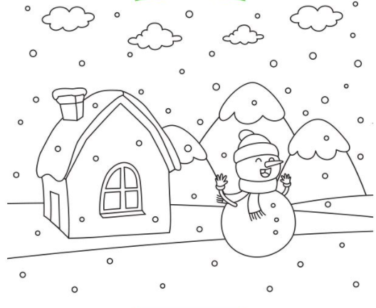 رسومات عن فصل الشتاء للتلوين 2