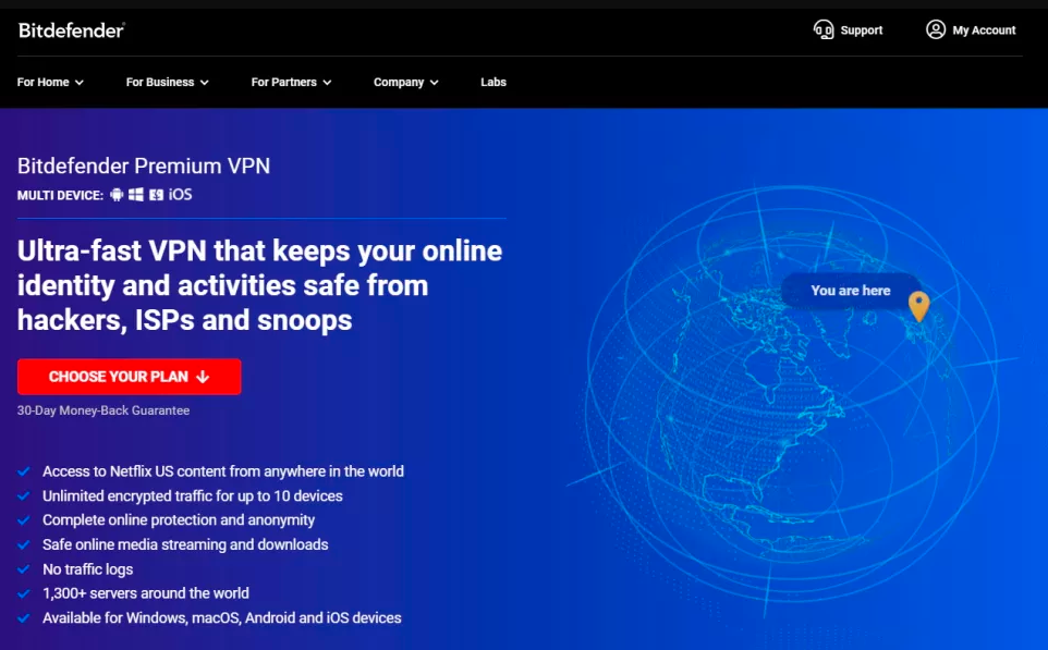 13 . بيت ديفندر بروميم في بي ان Bitdefender Premium VPN - أفضل خدمات vpn
