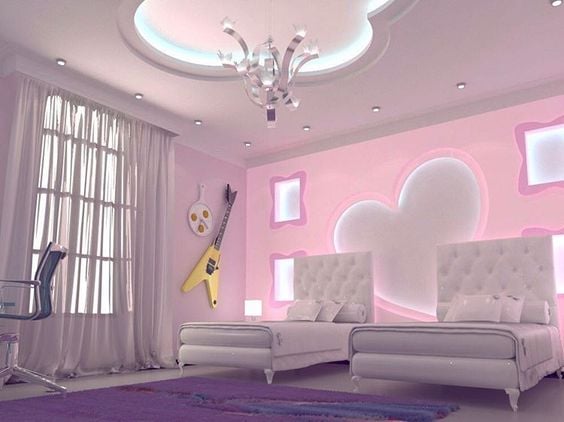 ديكور جبس غرف نوم رومانسية 2021 ٢
