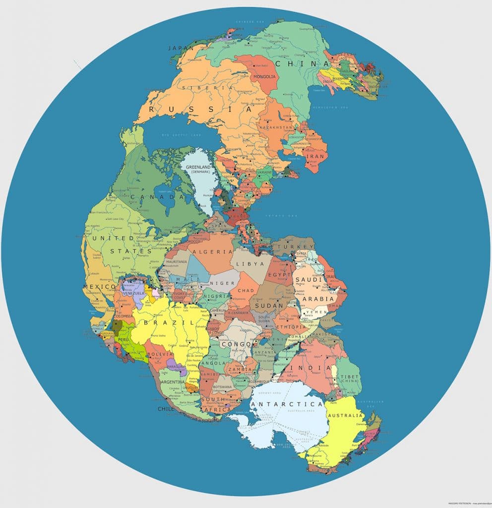 خريطة العالم قبل زحزحة القارات ٣