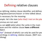 امثلة على قاعدة defining relative clauses