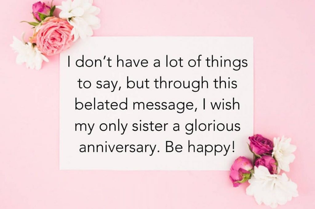 1st anniversary wishes for sister