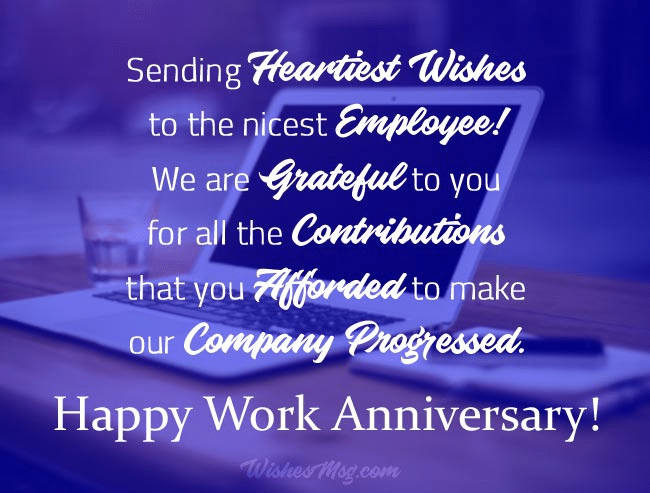 anniversary messages for employees