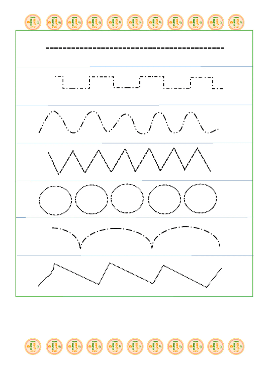 أوراق عمل الخطوط للاطفال 1