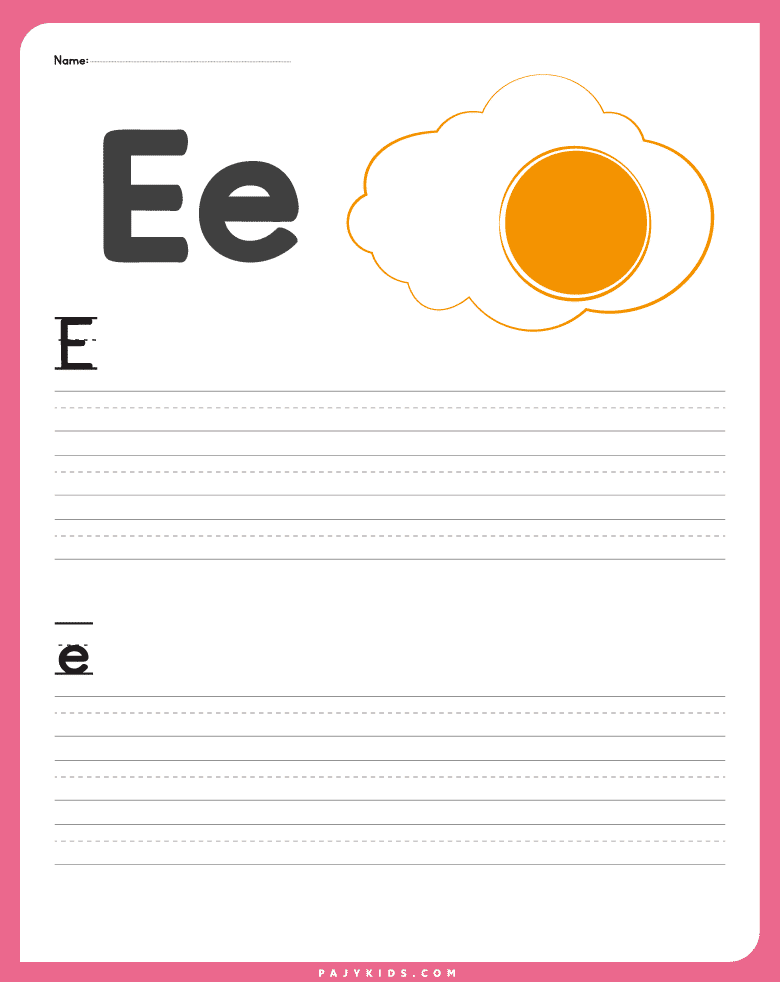 نشاط حرف E للاطفال