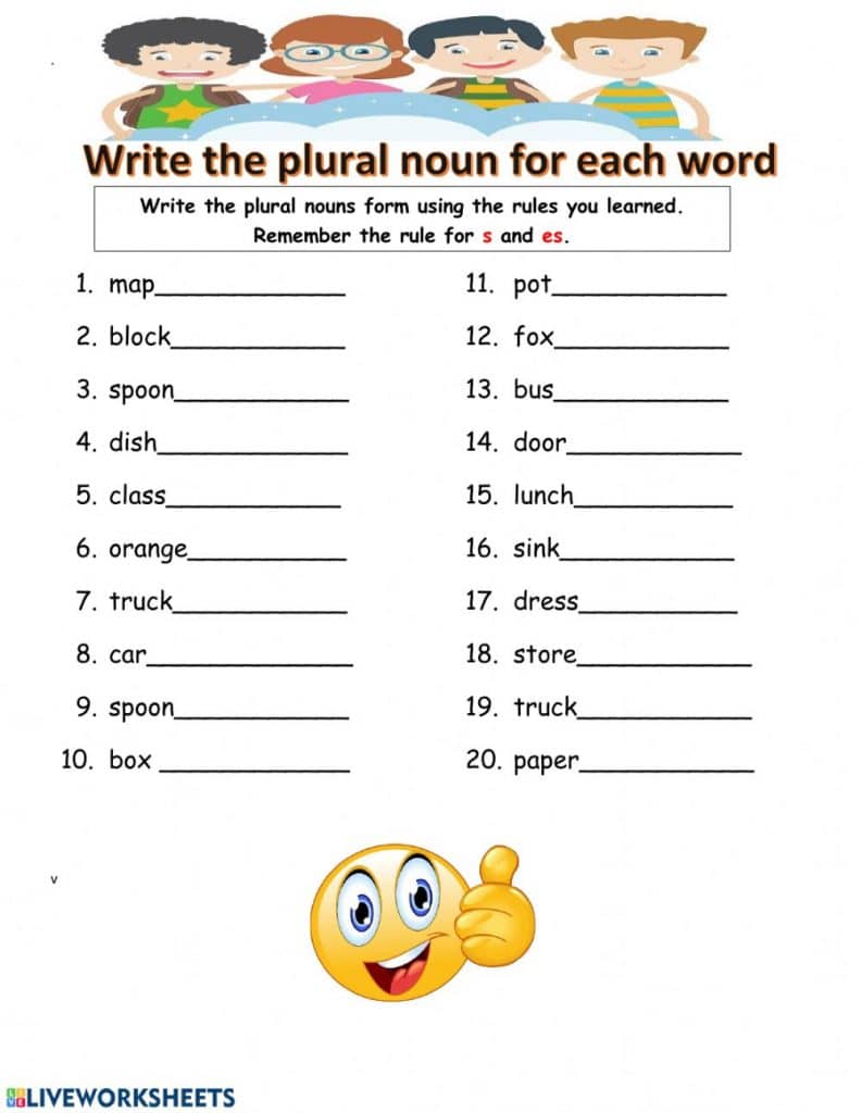 Plural nouns exercises