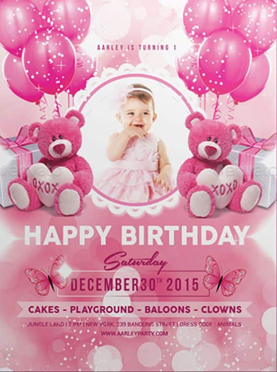 birthday invitation message for baby girl