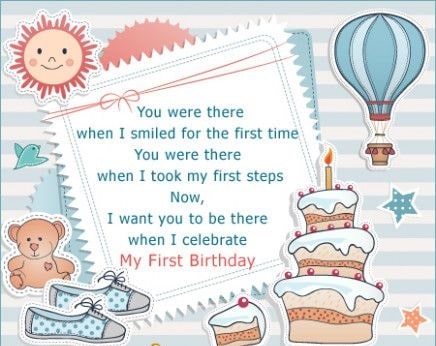 1st birthday invitation message