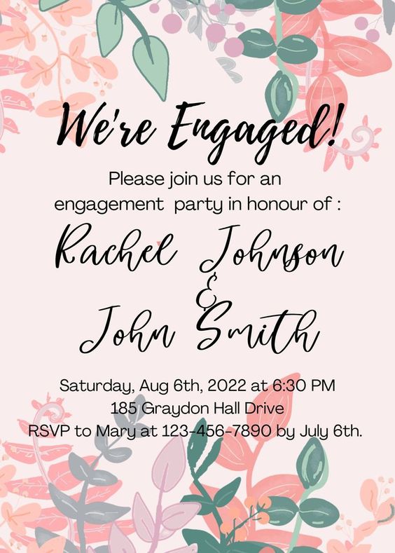 invitation message for engagement