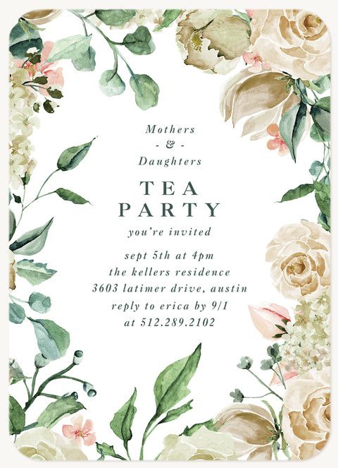 tea party invitation message