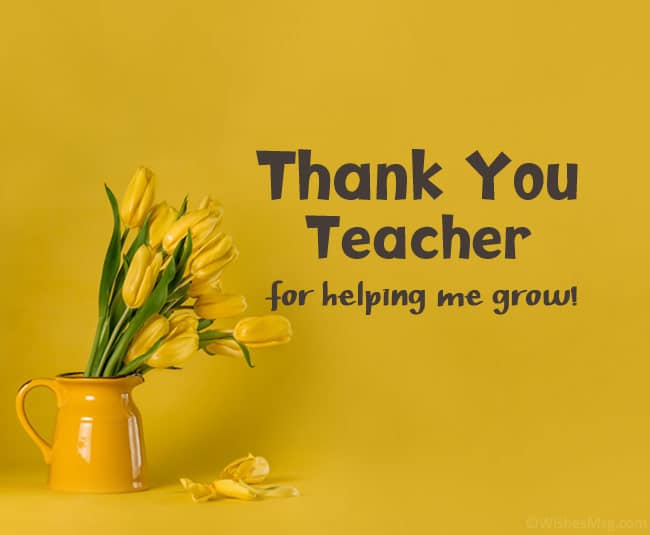 words of thanks to the teacher