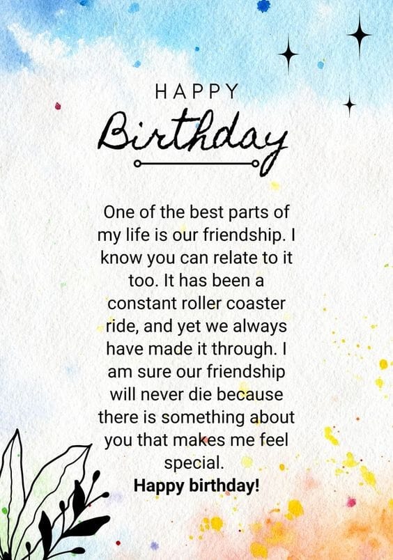 long emotional message for best friend birthday