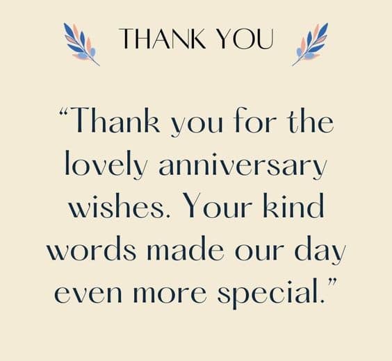words of thanks for anniversary wishes